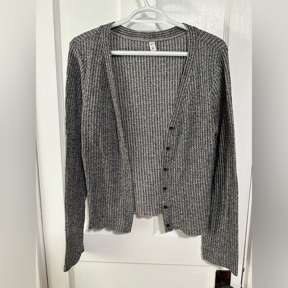 Gray Button-Up Women's Sweater